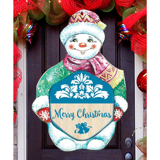 Snowman Christmas Door Decor by G. DeBrekht - Christmas Santa Snowman Decor - 8116101H