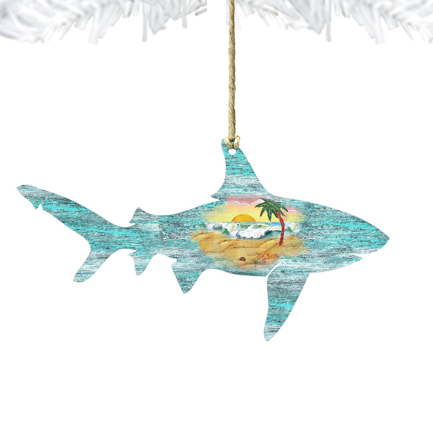 Shark Wooden Ornaments by G. DeBrekht - Coastal Holiday Decor - 8198515