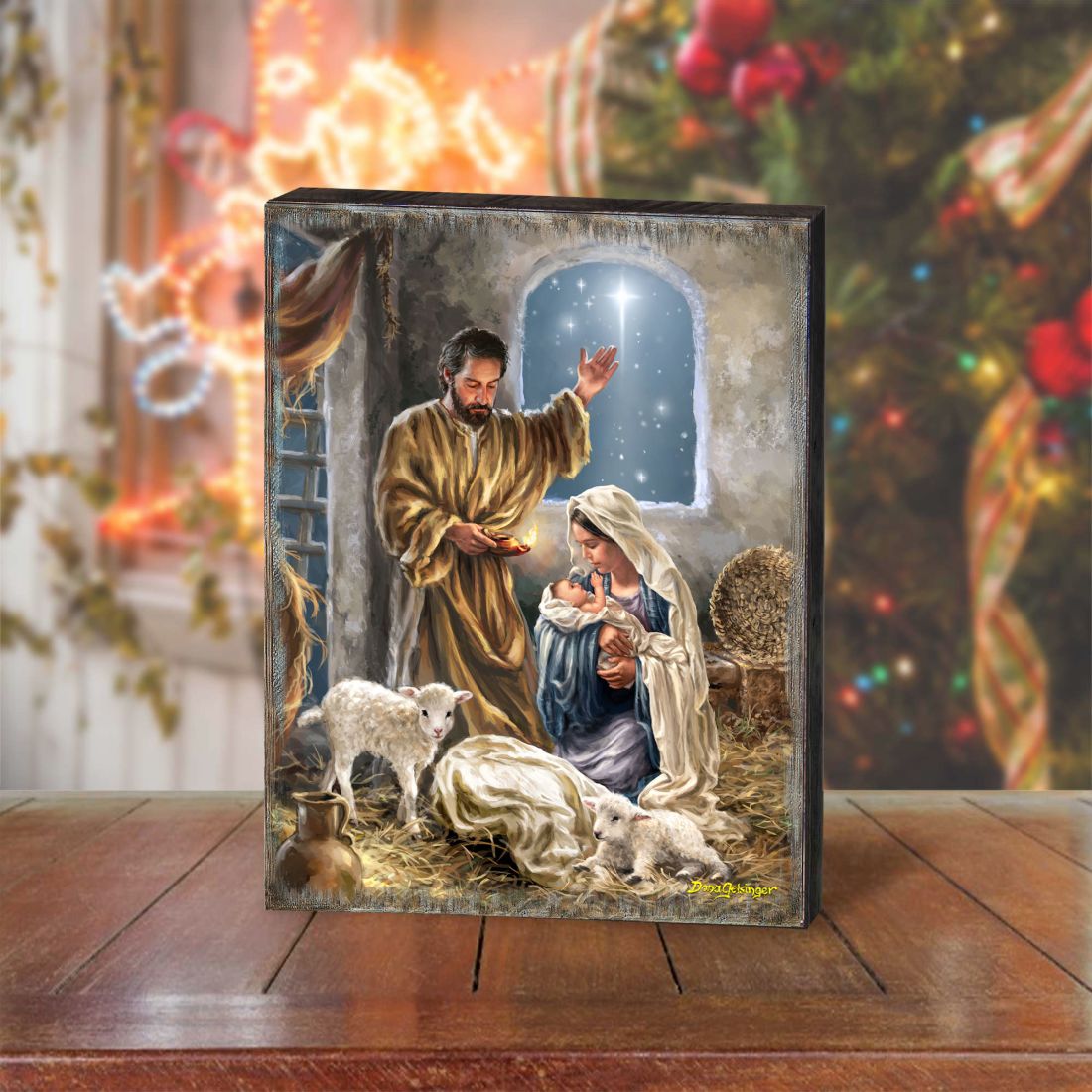 Regal Glory to God Wooden Wall Art by D. Gelsinger - Nativity Holiday Decor - 95677B-DG
