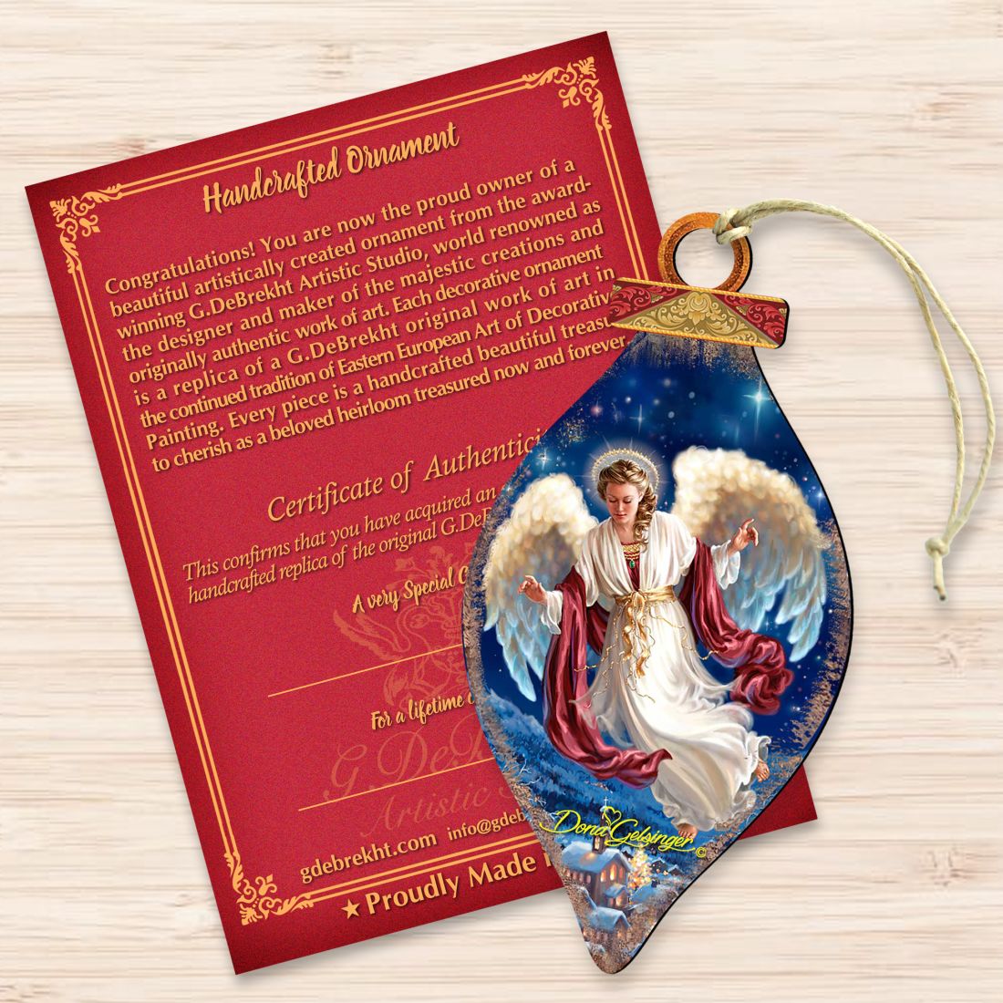 Pigeoneers Angel Wooden Ornaments by Gelsinger - Nativity Holiday Decor - 8041118-1208