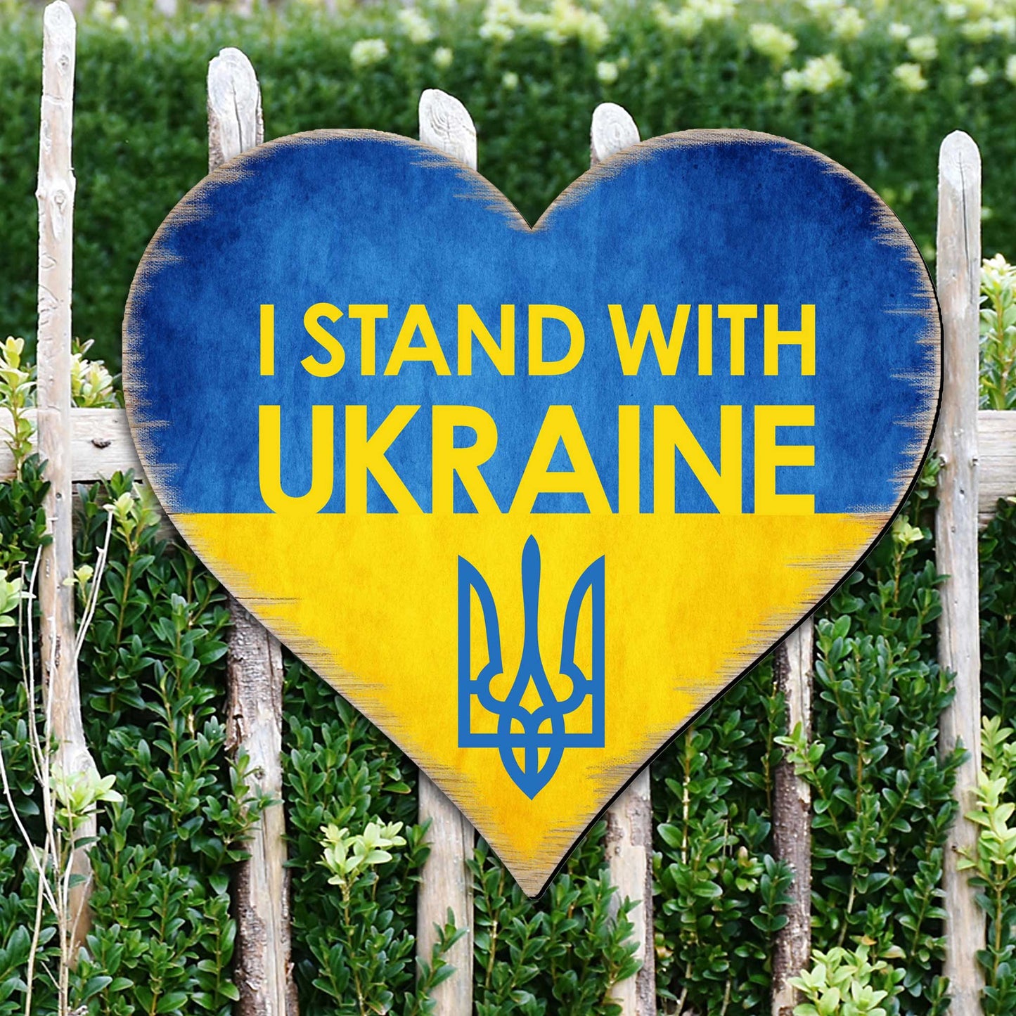I Stand with Ukraine Heart Door Hanger - International Decor - 8187123H