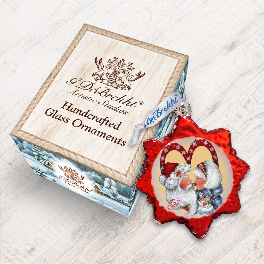 So Much in Love Mercury Glass Ornament by Jamie Mills-Price - Christmas Santa Snowman Decor - 778209-7514