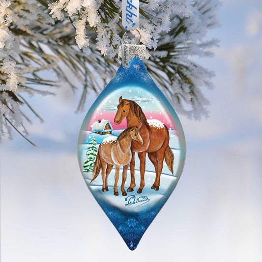 Riding Family Drop Glass Ornament by G. DeBrekht - Christmas Decor - 757-002
