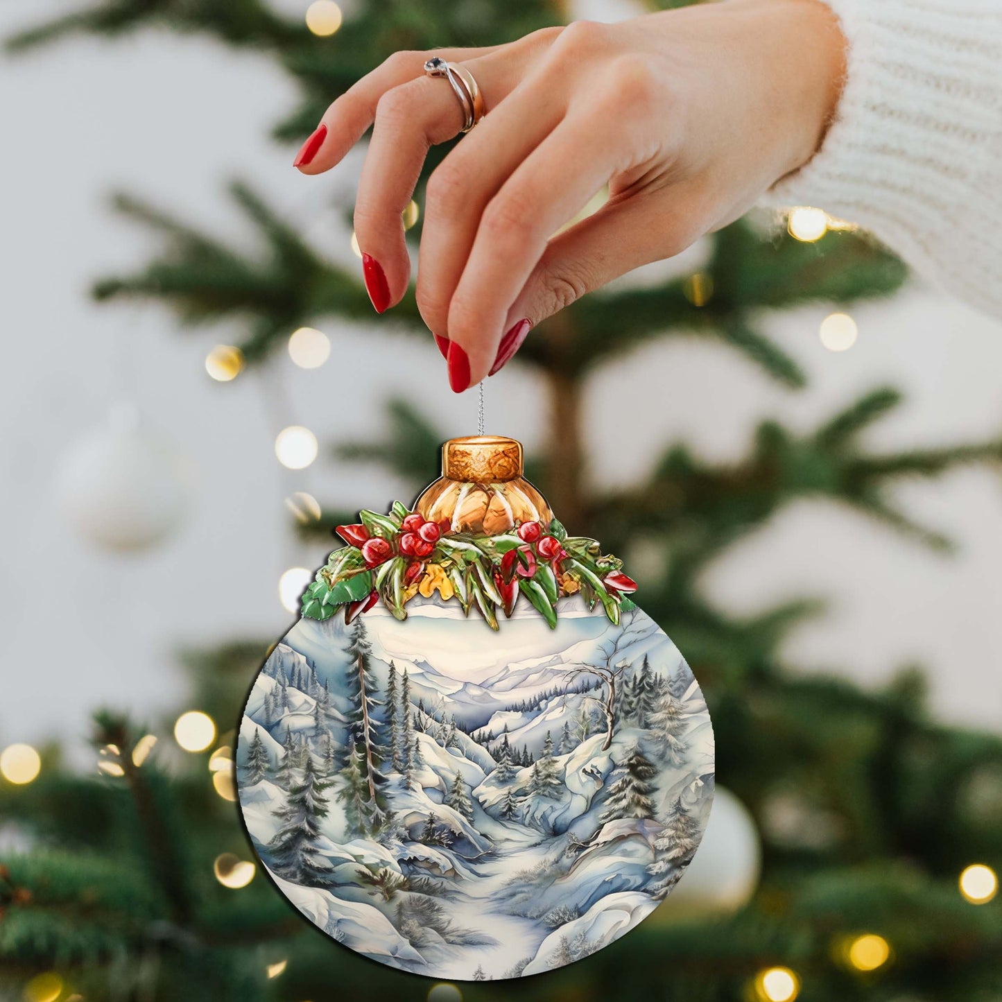 Alaska's Nature's Beauty Wooden Ornaments by G.Debrekht - Wildlife Holiday Decor - 870035