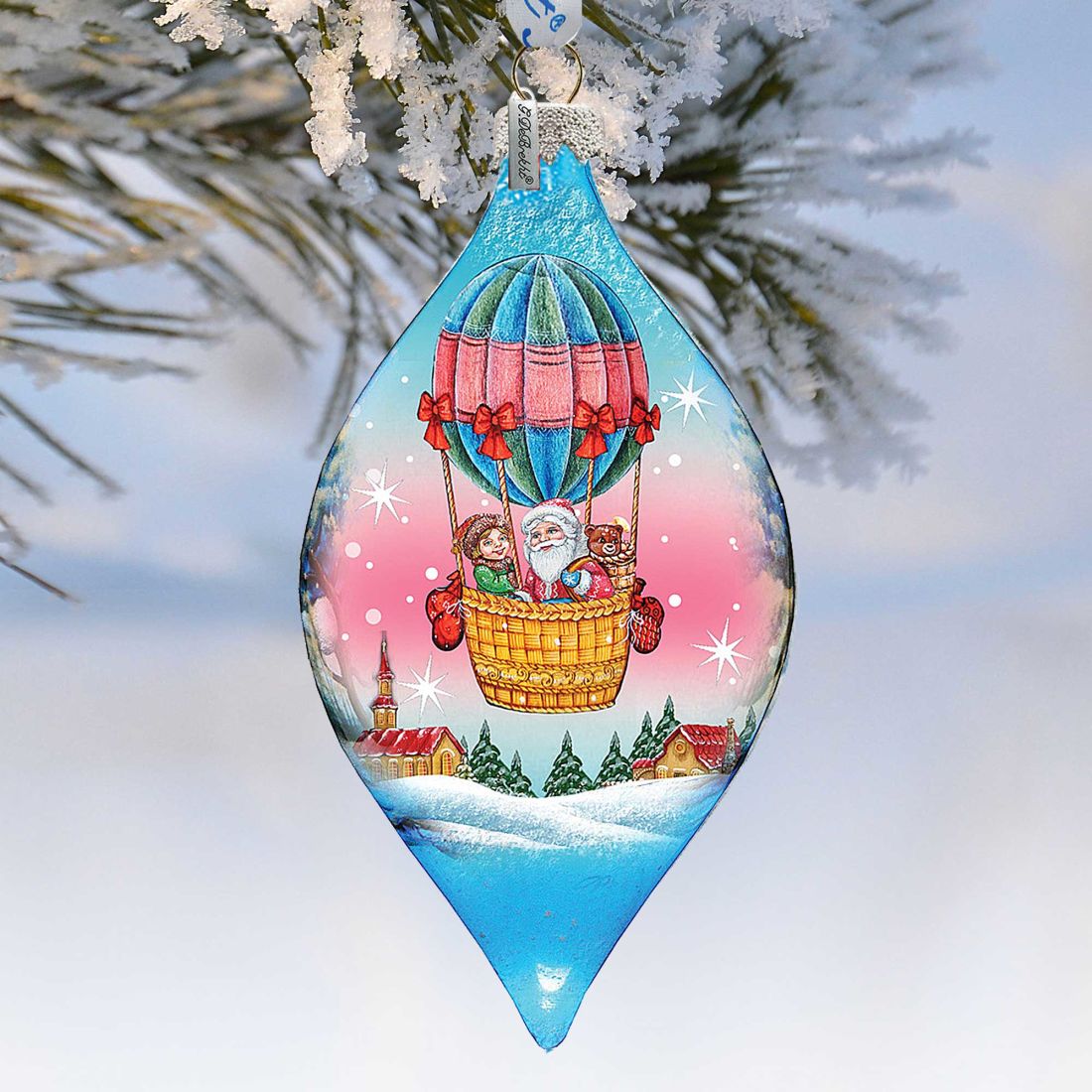 Air Balloon Glass Ornament by G. DeBrekht - Christmas Decor - 74179