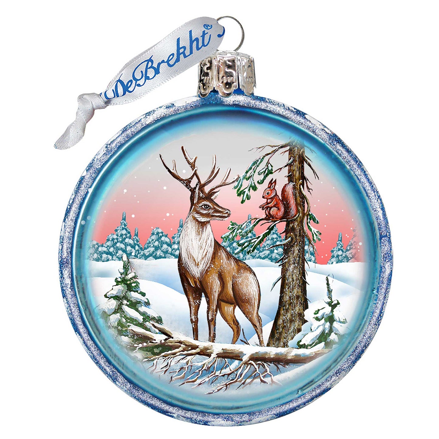 Reindeer Glass Ornament by G. DeBrekht - Wildlife Holiday Decor - 73421