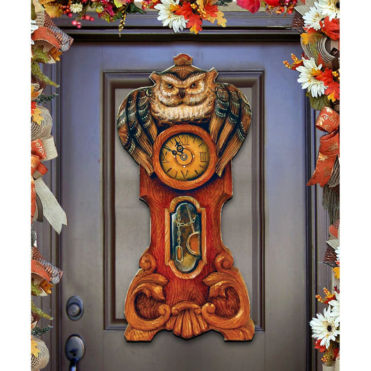 Owl Clock Halloween Door Decor by G. DeBrekht - Thanksgiving Halloween Decor - 8153311H