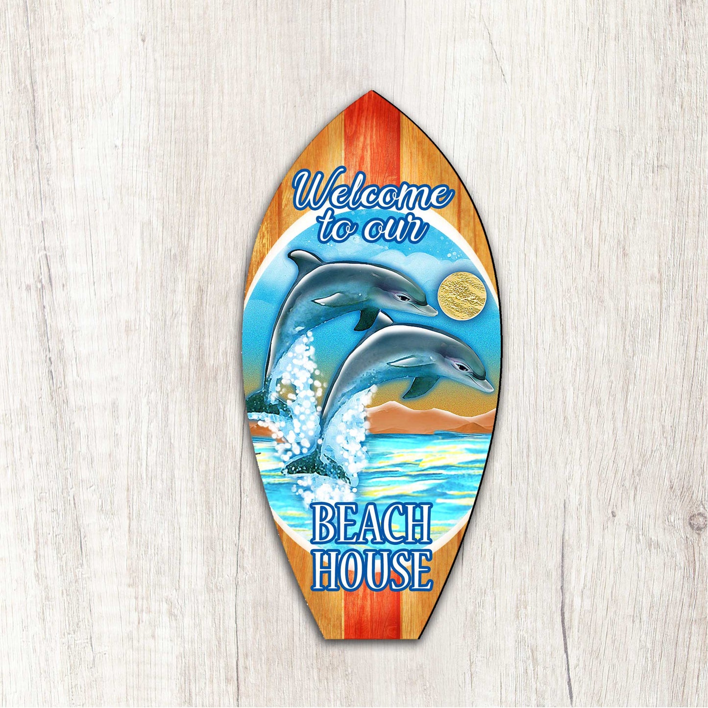 Surfboard Coastal Door Decor by G. DeBrekht - Coastal Holiday Decor - 8198522-2H