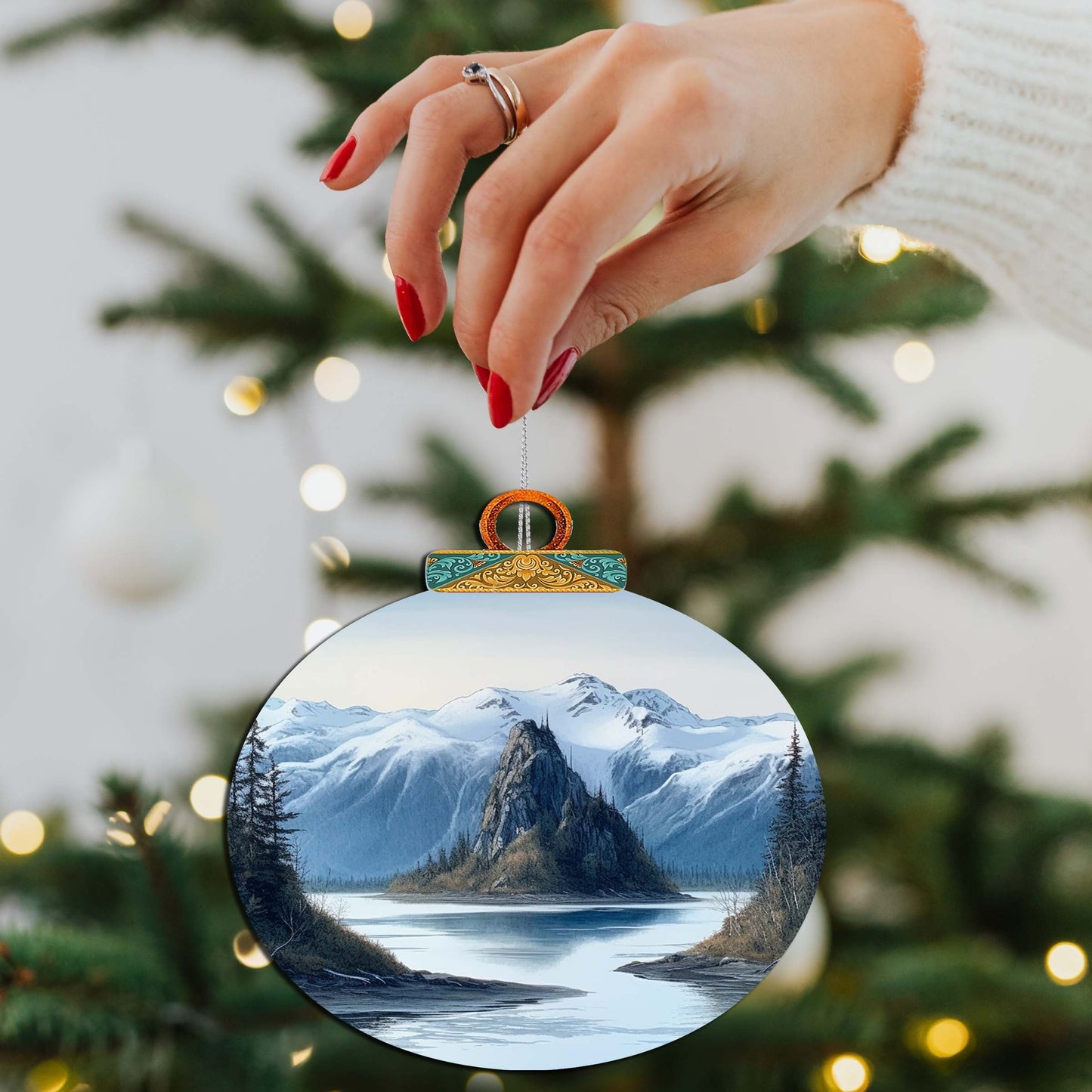 The Magic of Alaskan Nature Wooden Ornaments by G.Debrekht - Wildlife Holiday Decor - 870078