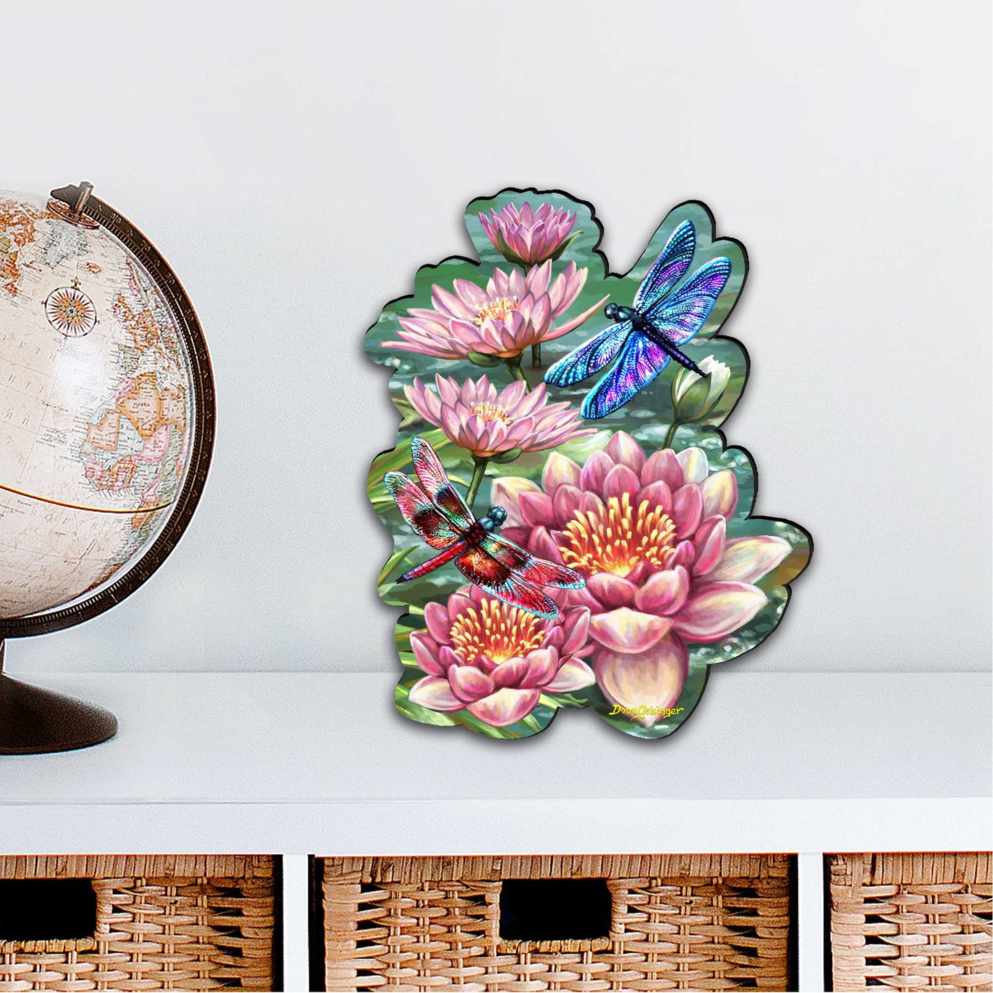 Dragonflies and Water Lilies Wildlife Wall Decor - D. Gelsinger - Wildlife Holiday Decor - 8461065H-DG