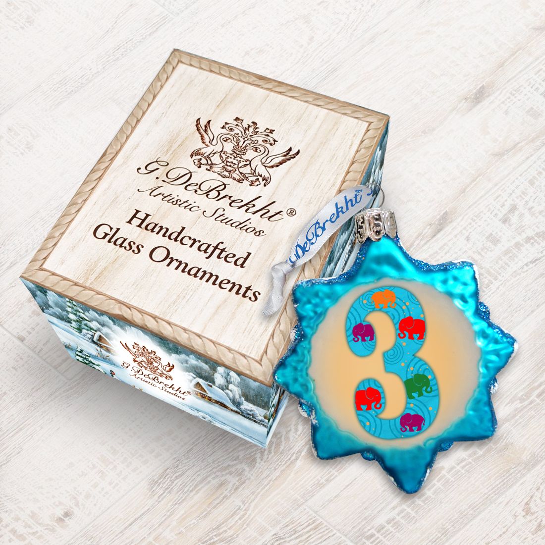 3 Mini Mercury Glass Ornament by G. DeBrekht - Love Family Kids Decor - 770003