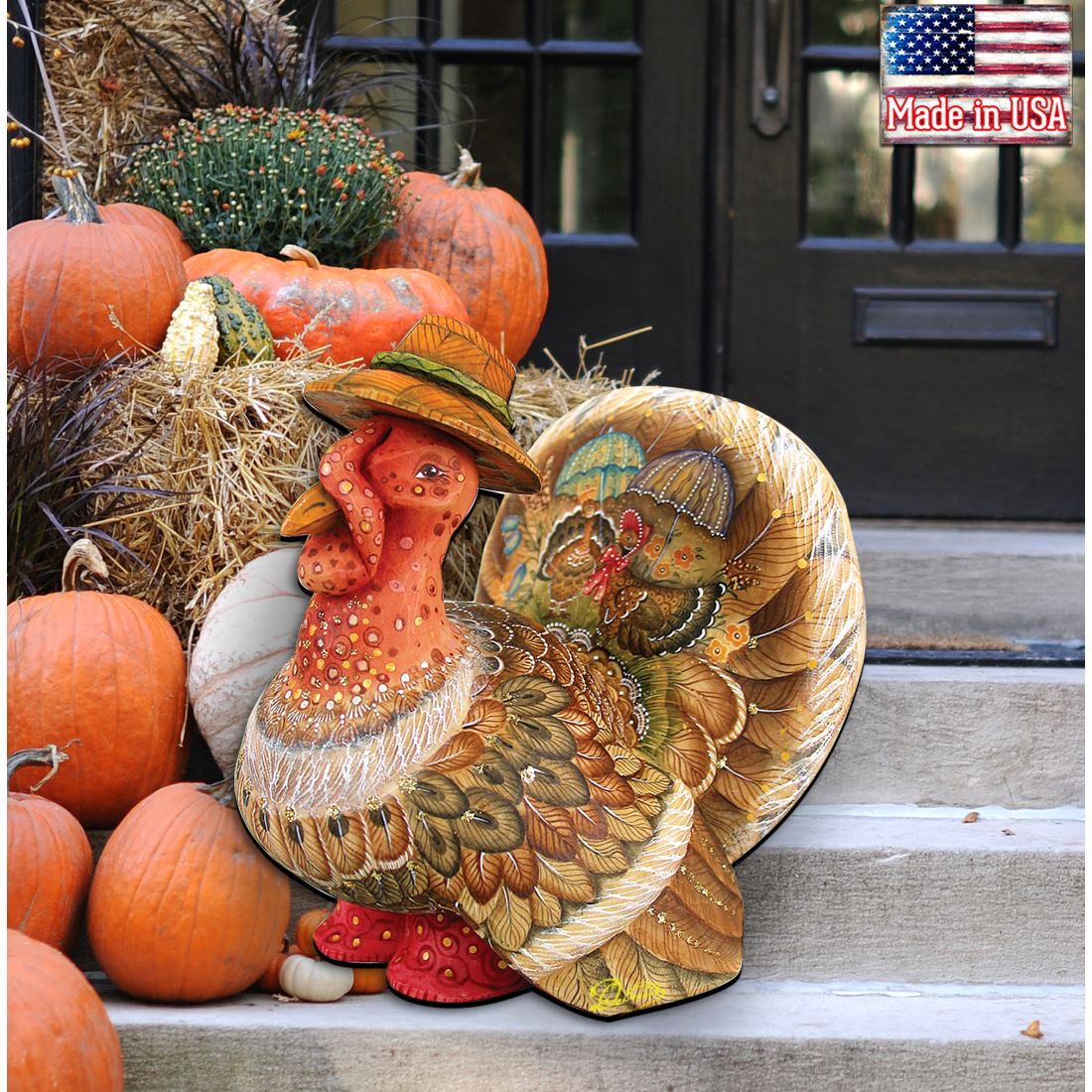 Thanksgiving Tom the Turkey Halloween Door Decor by G. DeBrekht - Thanksgiving Halloween Decor - 8158904H