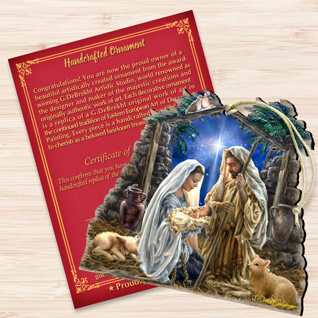 Glory to God Wooden Ornaments by Gelsinger - Nativity Holiday Decor - 8161010-1722