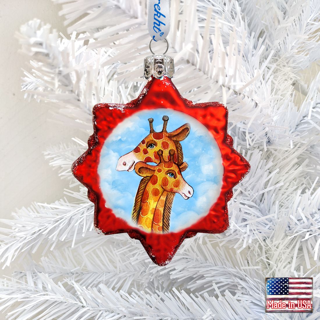 Giraffe Mercury Glass Ornament by G. DeBrekht - Wildlife Holiday Decor - 771016