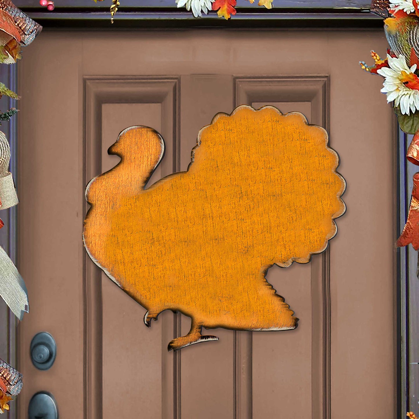 Rustic Turkey Holiday Door Decor by Nature Wonders - Thanksgiving Decor - 99154H