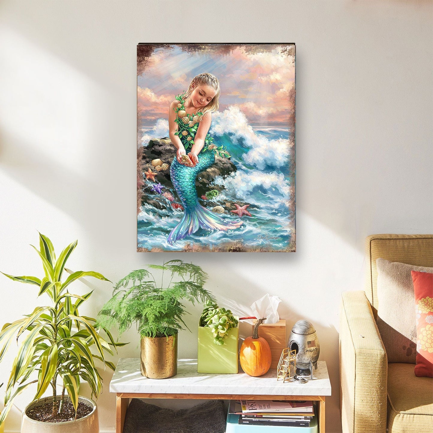 Princess of The Sea Wooden Coastal Wall Art by D. Gelsinger - Coastal Holiday Decor - 95652B-1611