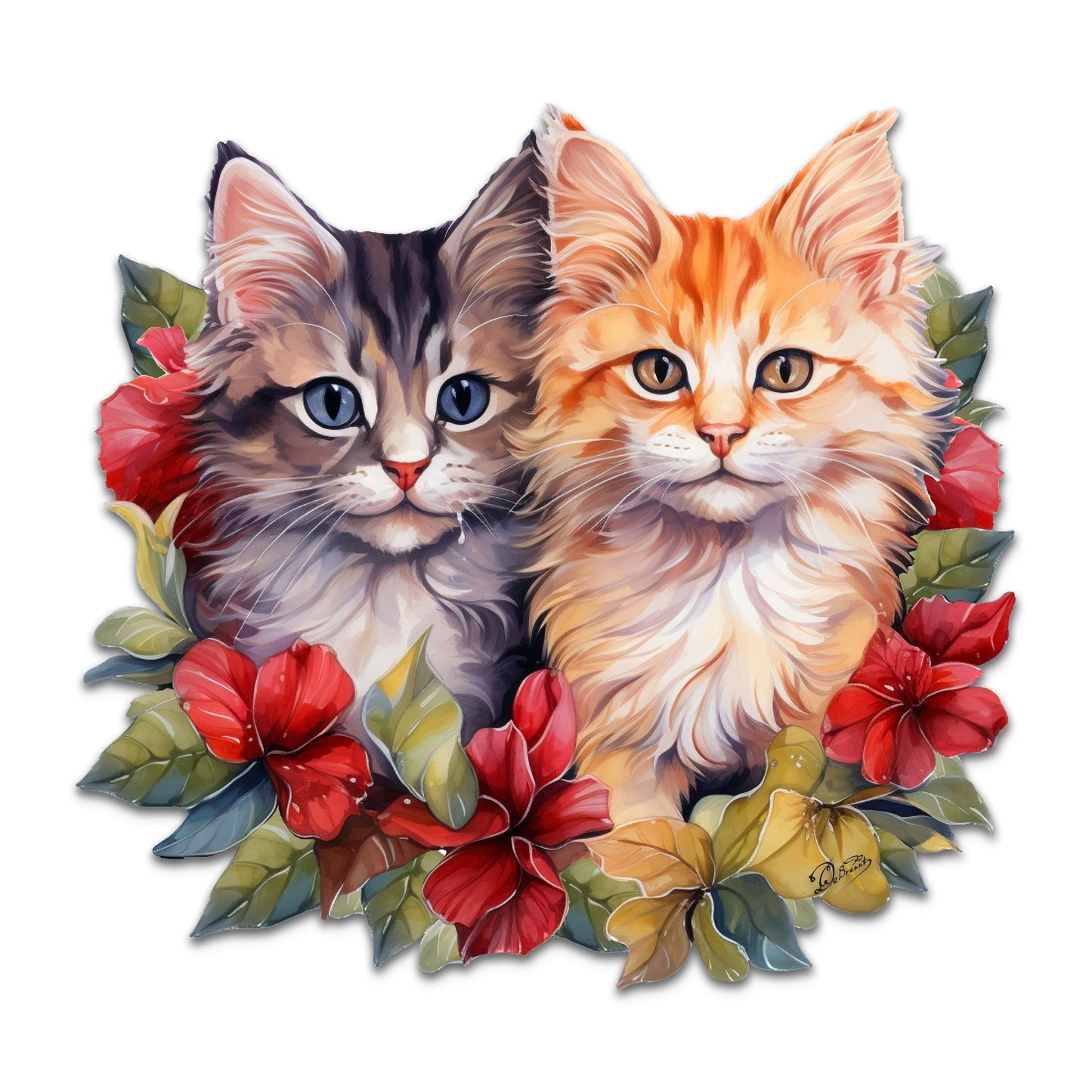 Cute Kittens Holiday Door Decor Wall Decor by G. Debrekht - Pets Decor - 8611091H