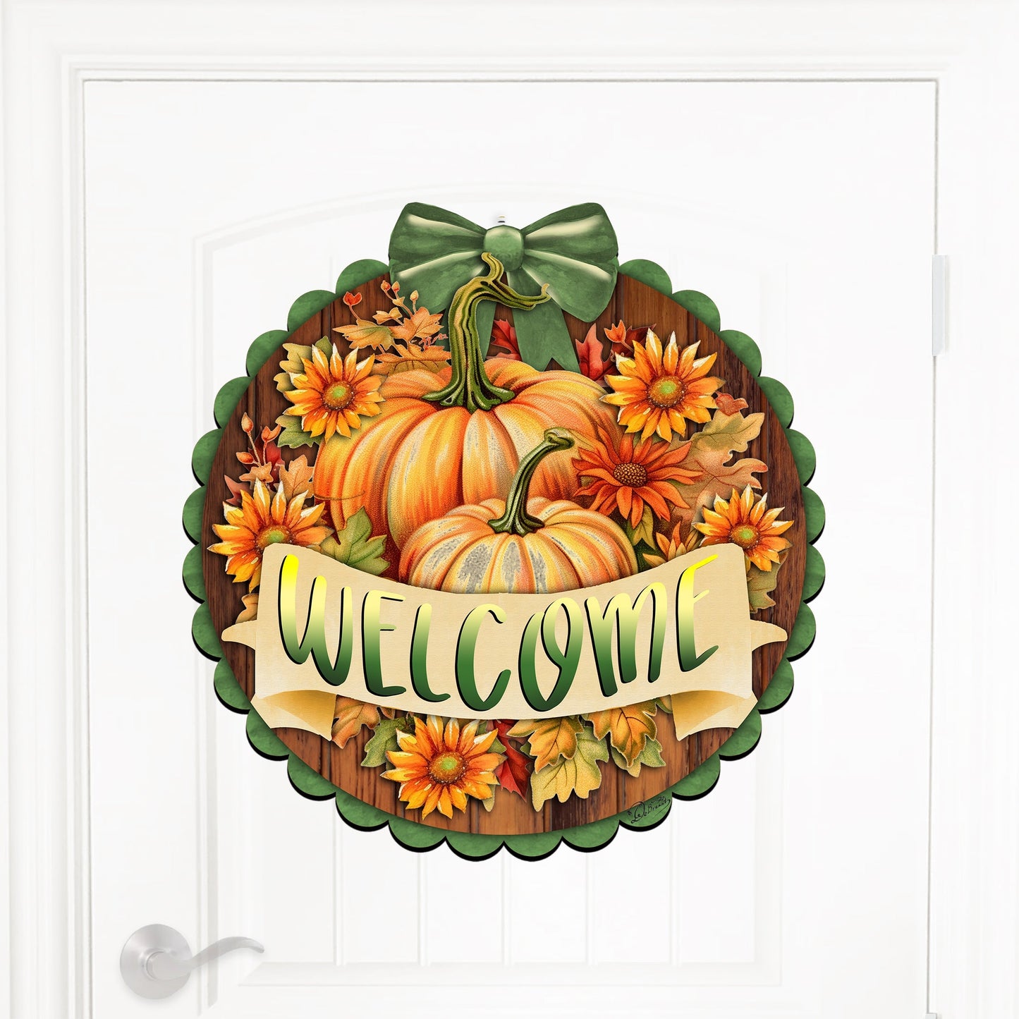 Welcome Front Door Welcome Sign, Wooden Front Porch Decor by G. Debrekht Thanksgiving Halloween Decor - 933123H
