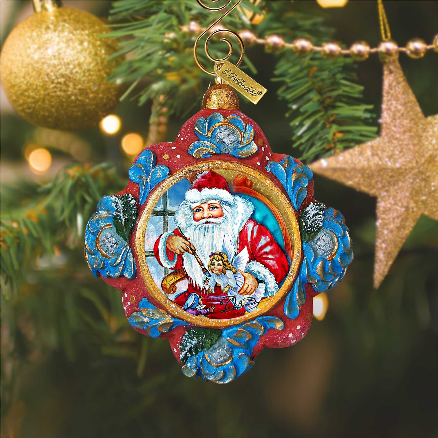 Nativity Workshop Sculpted Hand-Painted Christmas Ornament by G. DeBrekht - Nativity Holiday Decor - 6102415