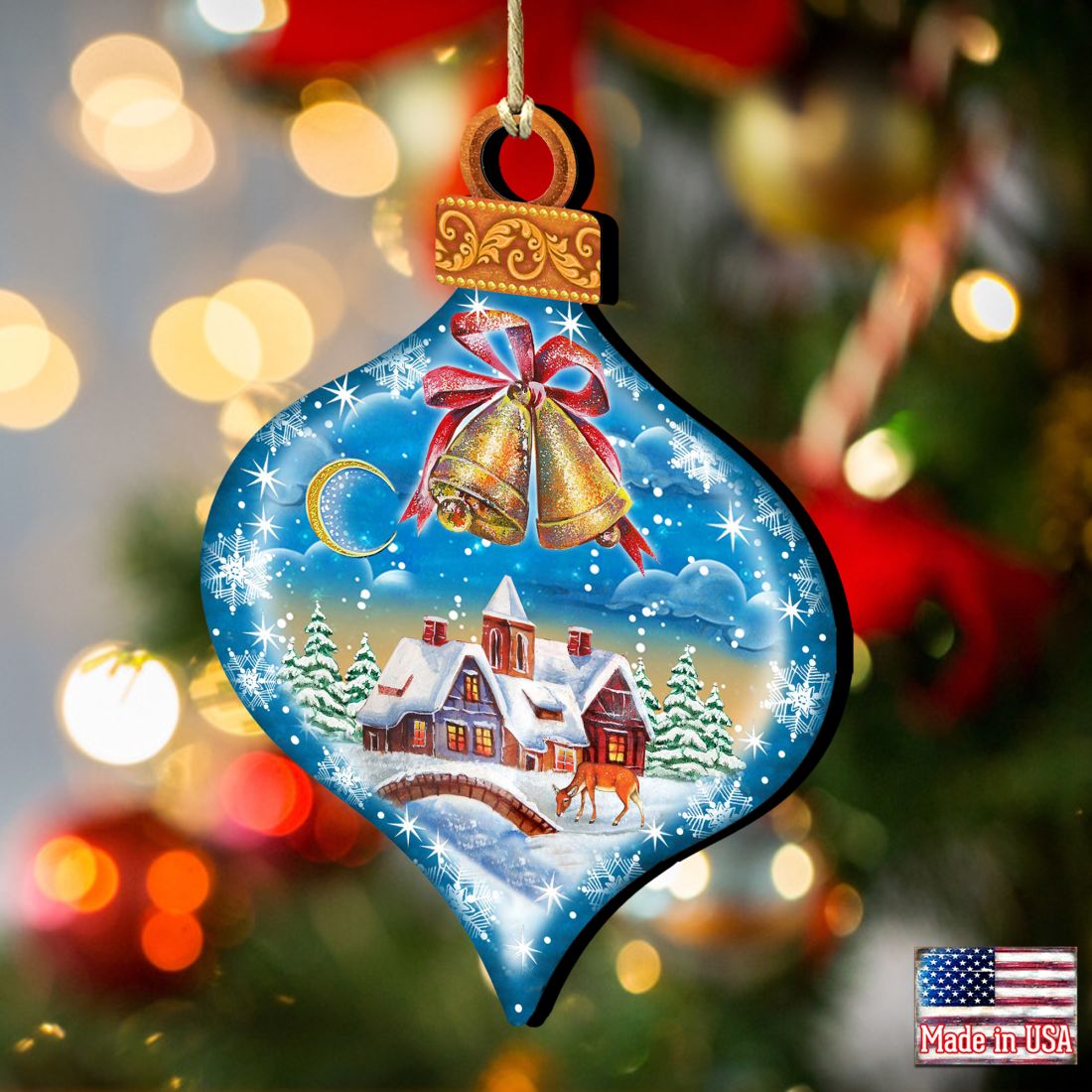 Winter Drop Christmas Wooden Ornaments by G. DeBrekht - Christmas Santa Snowman Decor - 8112182