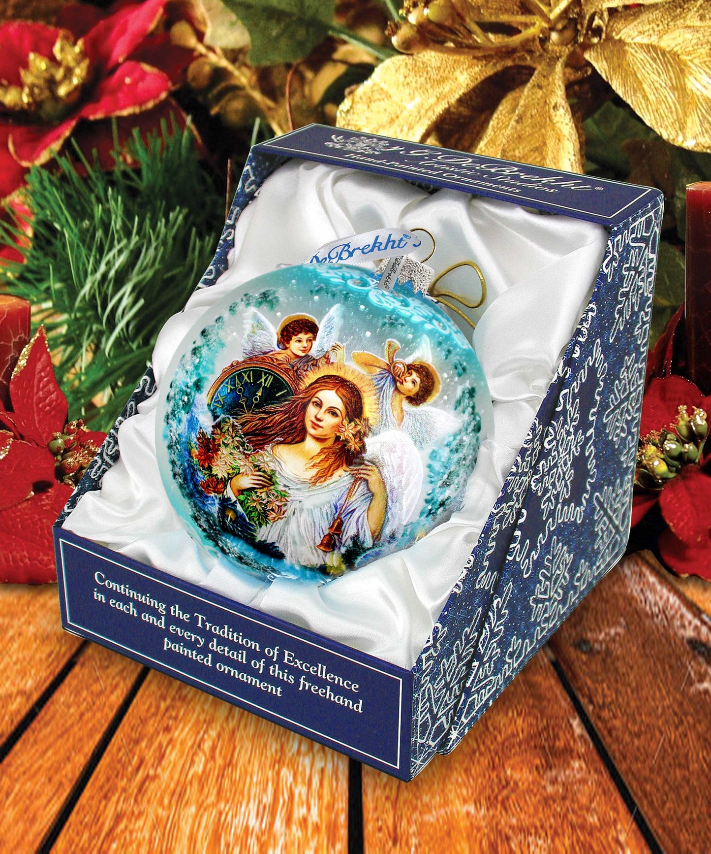 Christmas Angel Glass Ornament Limited Edition by Strelkina at G. DeBrekht - Christmas Santa Snowman Decor - 73844-2