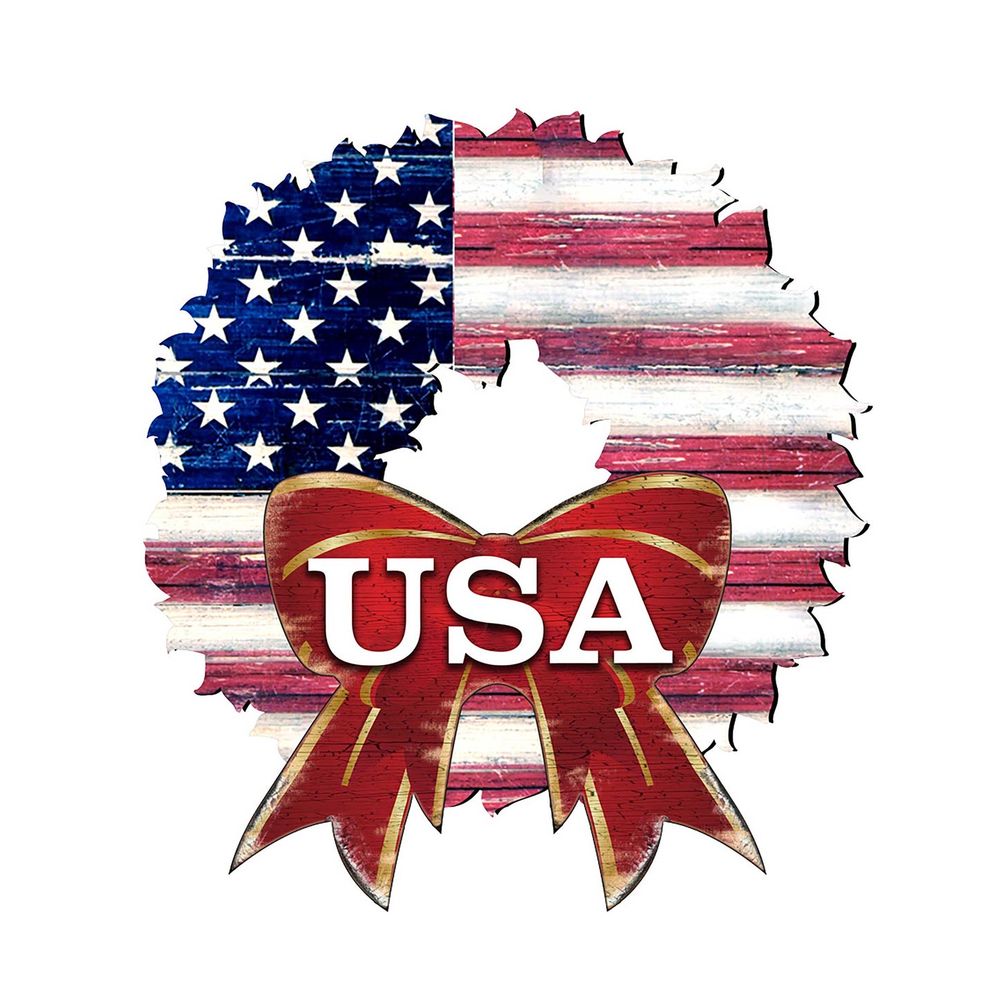 USA American Flag Wreath Holiday Door Decor by G. DeBrekht - American Christmas Decor - 8185302H-USA