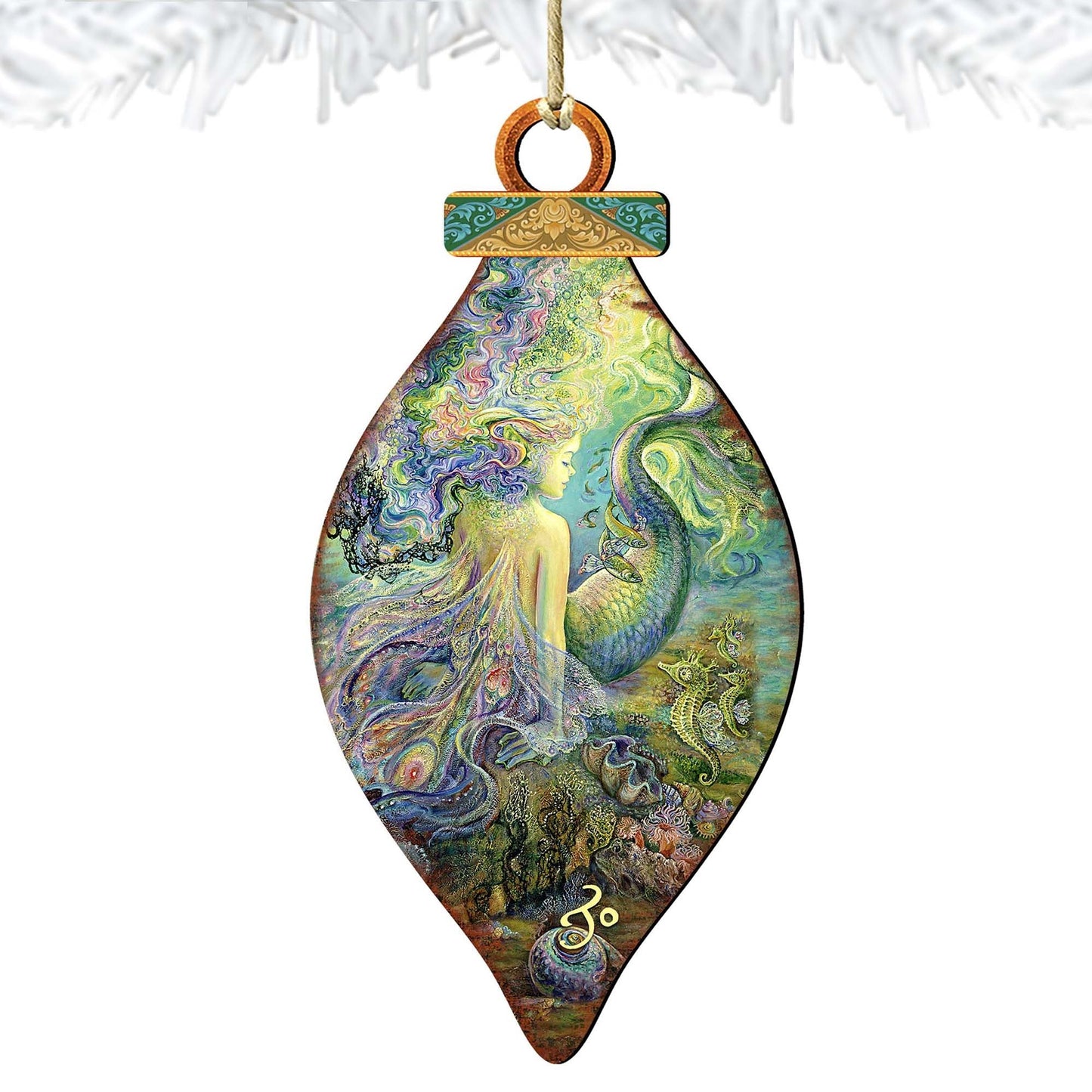 Mer Fairy Wooden Ornaments by Josephine Wall - Christmas Decor - 845624-JW