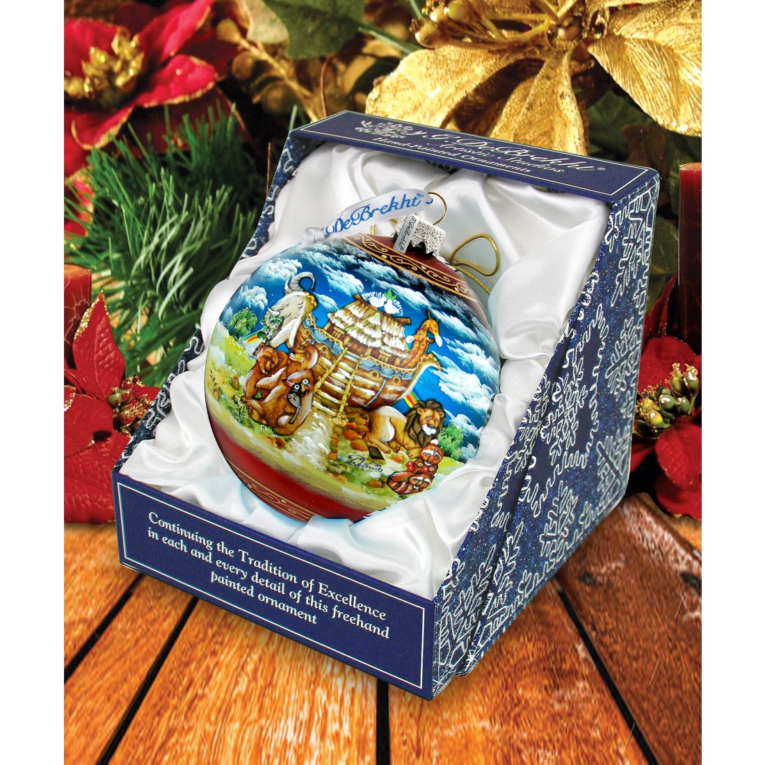Noah's Ark Ball Glass Ornament Limited Edition by G. DeBrekht - Nativity Holiday Decor - 73859