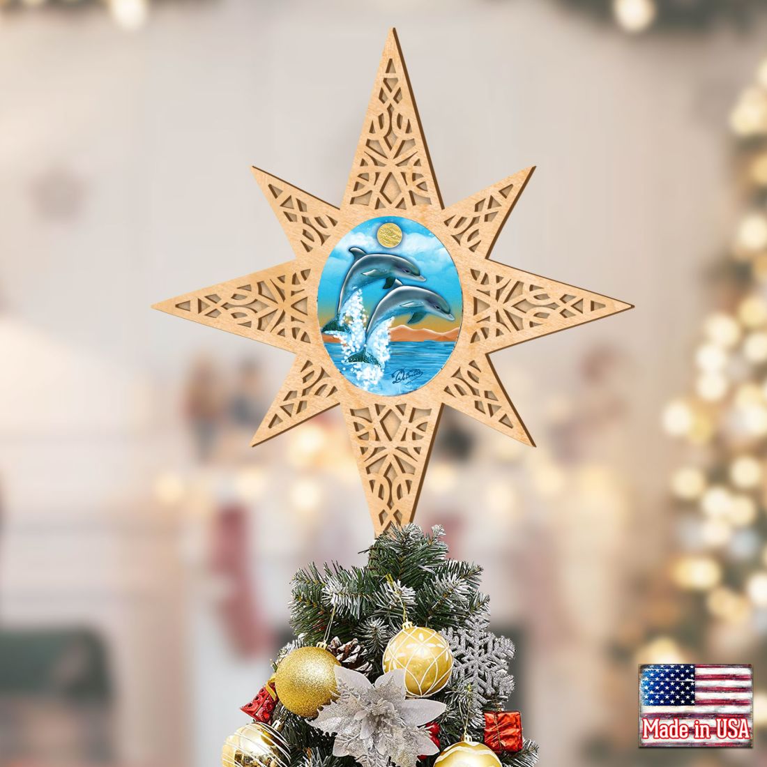 Sea Life Coastal Tree Topper by G. DeBrekht - Coastal Holiday Decor - 89498