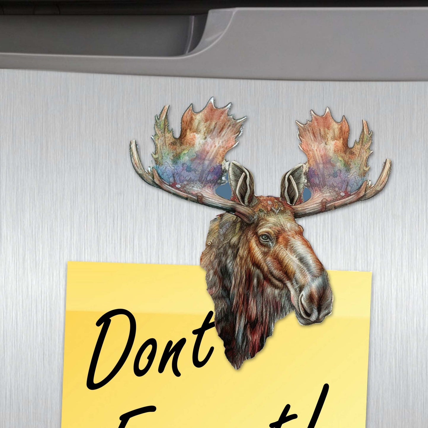 Majestic Moose Decorative Wooden Magnets Set of 6 by G. Debrekht - Wildlife Decor - 8090108G-S6