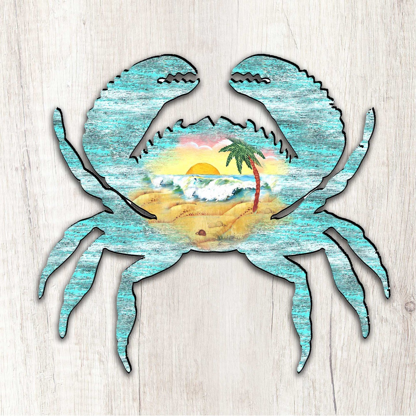 Crab Coastal Waves Door Decor by G. DeBrekht - Coastal Holiday Decor - 8198511H