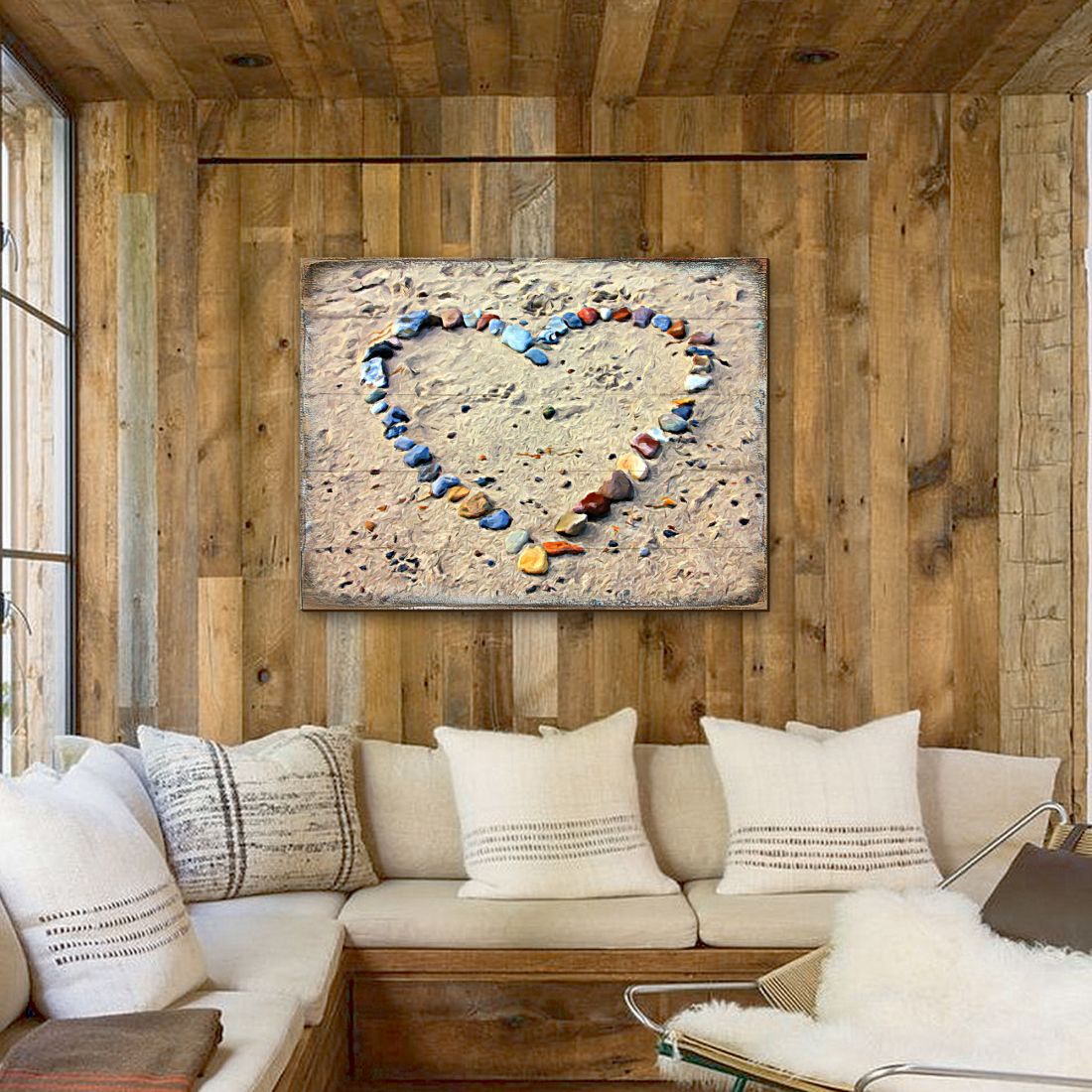 Sperber Heart Wooden Coastal Wall Art by Nature Wonders - Coastal Sea-Life Decor - 95254B