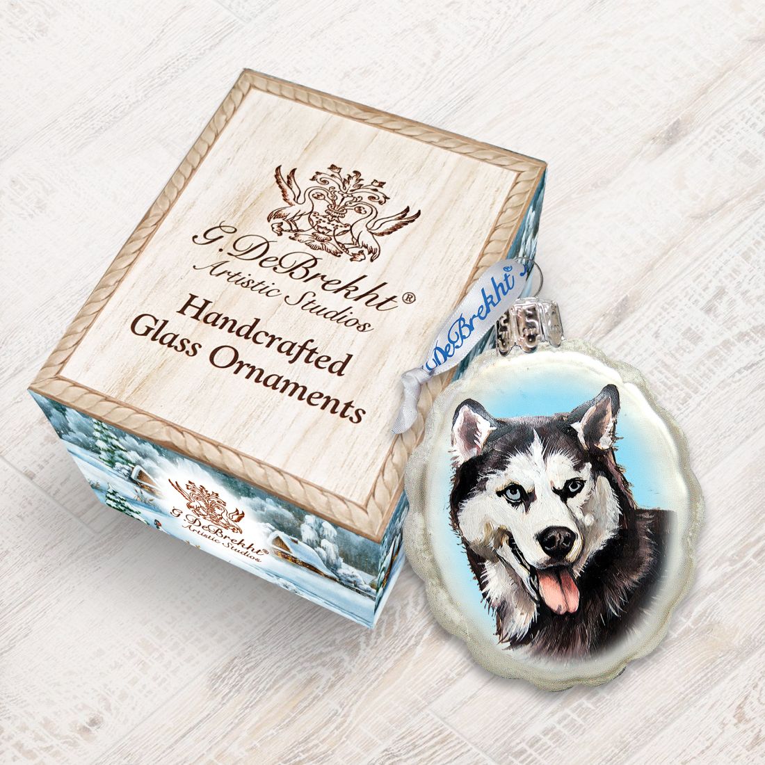 Siberian Husky Mercury Glass Ornament by G. DeBrekht - Pets Dog and Cats Decor - 774013