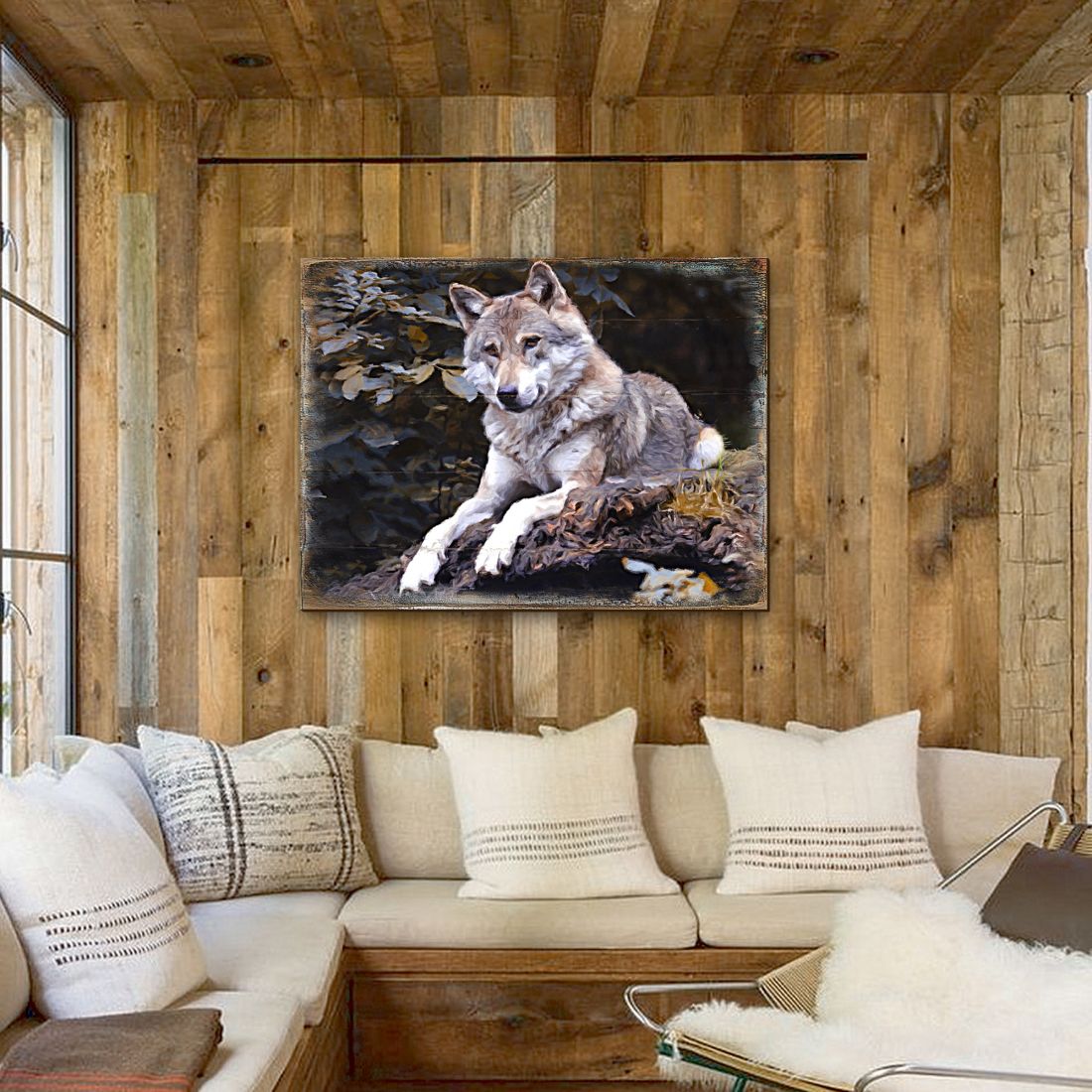 Wolf Art Wooden Wall Art by Nature Wonders - Nature Wildlife Decor  - 95287B