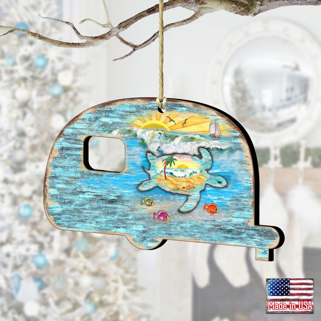 Camper Woodsy Wooden Ornaments by G. DeBrekht - Wildlife Holiday Decor - 8198431