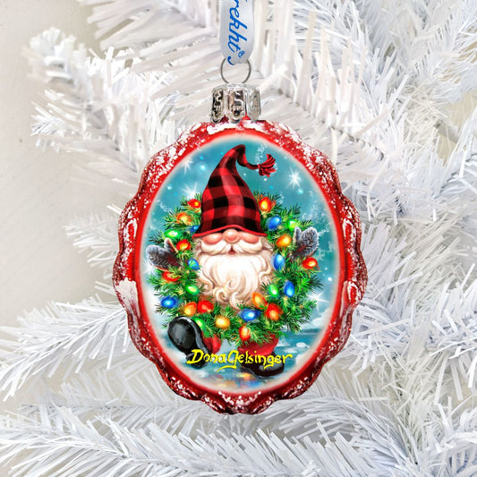 Bright Lights Gnome Dwarf Mercury Glass Ornament by D. Gelsinger - Christmas Decor - 778109-DG