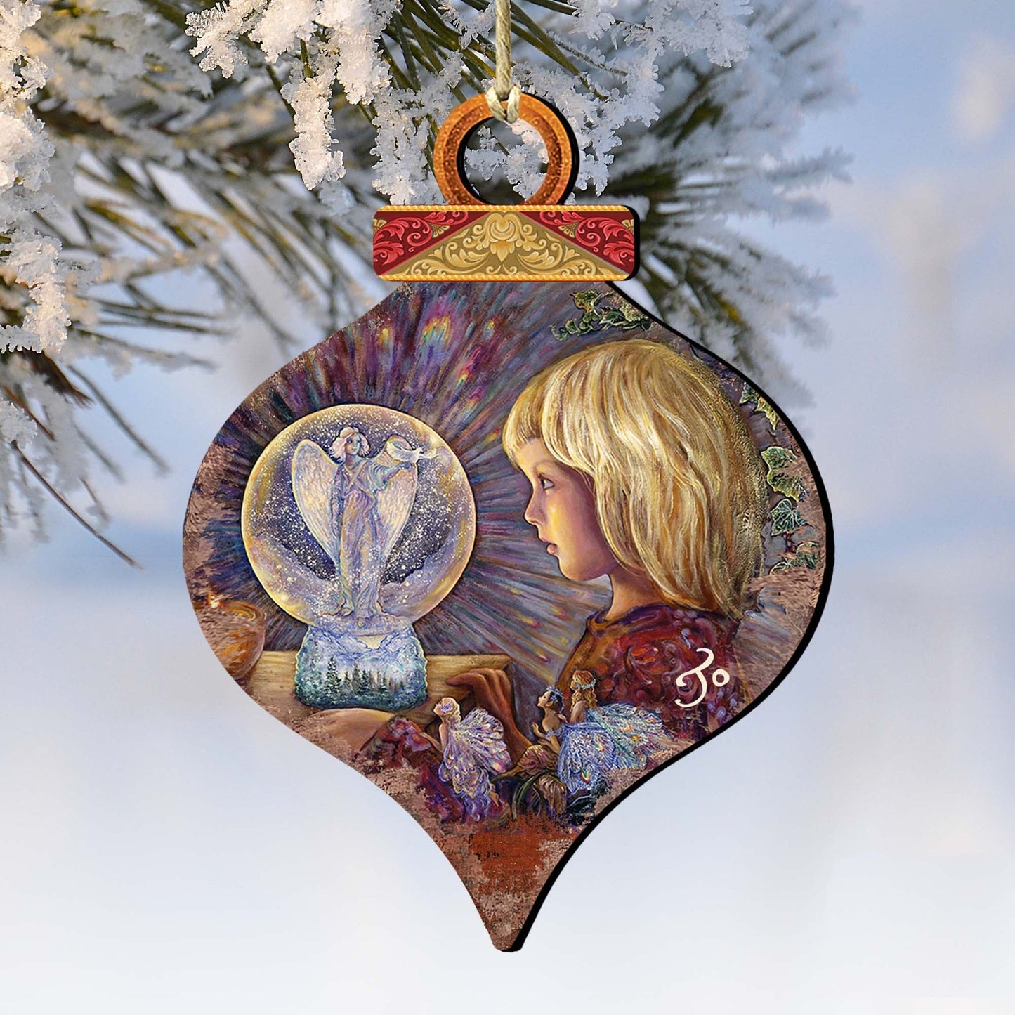 Fairy Wooden Ornaments by Josephine Wall - Christmas Decor - 845619-JW