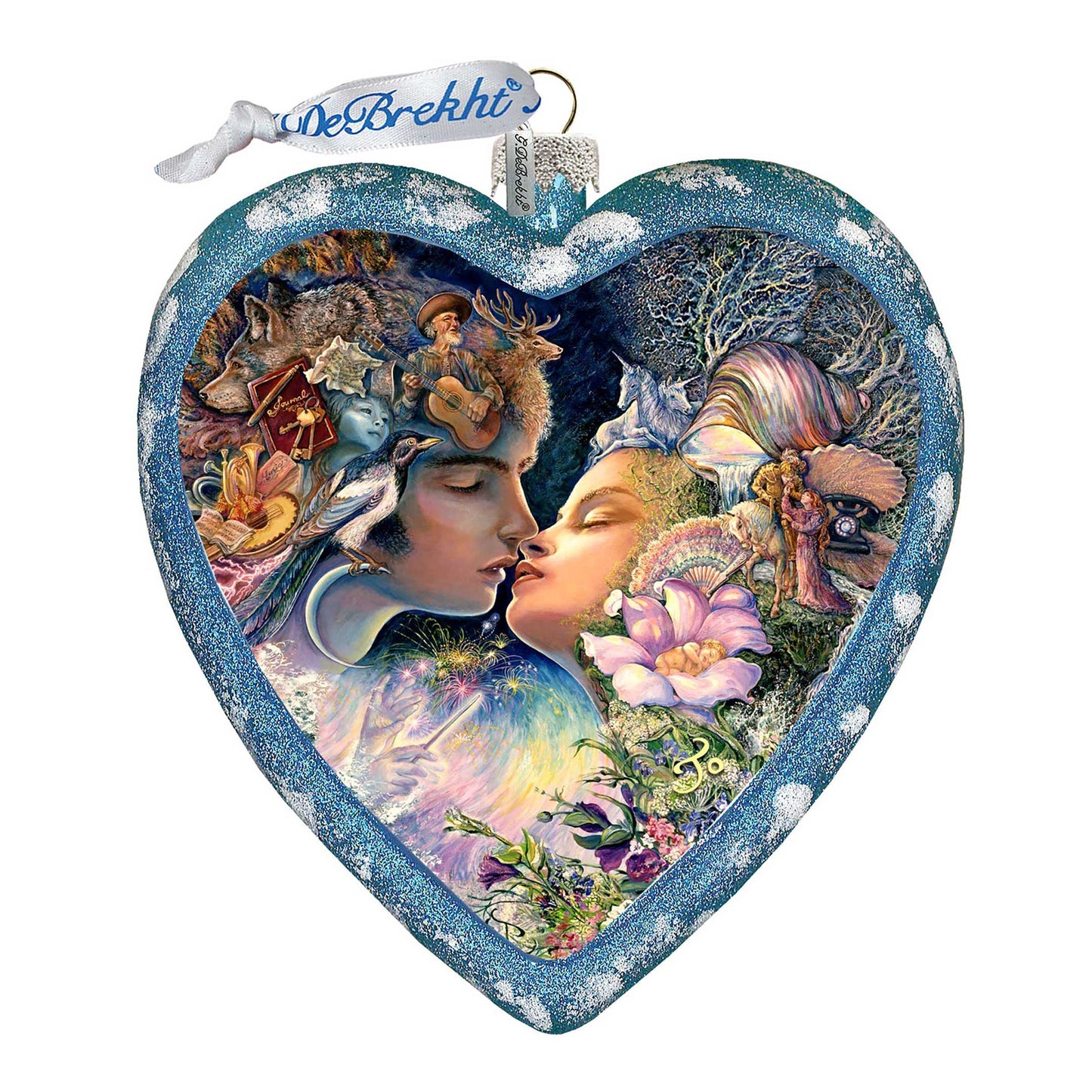 Magic Kiss Heart Glass Ornament Limited Edition by Josephine Wall - Christmas Decor - 738-408-JW