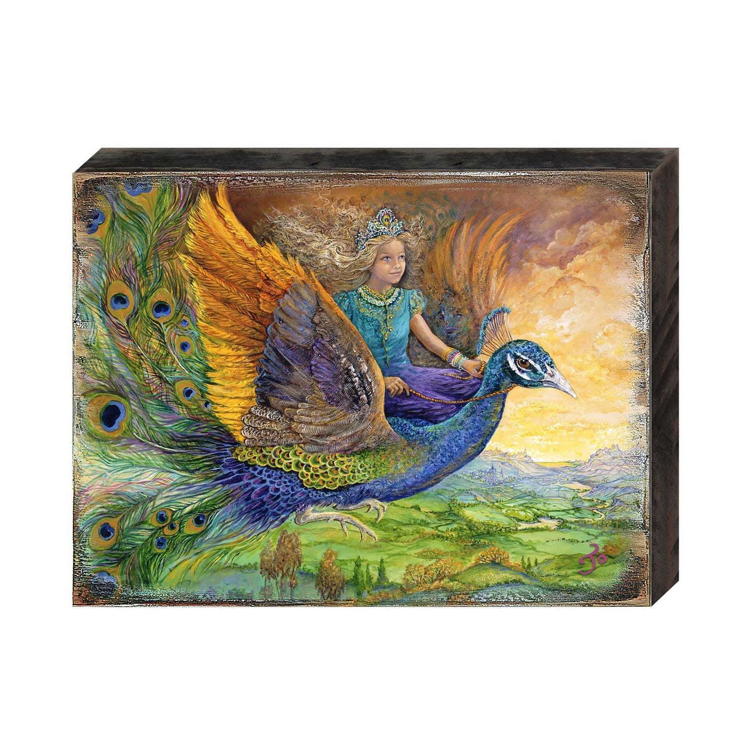Peacock Princess Fantasy Wooden Wall Art by Josephine Wall - Fantasy Decor - 852138-JW
