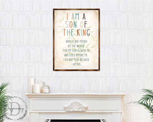 I Am a Son of the King - Wooden Religious art - Nursery wall art - Baby shower Gift - Contemporary decor - Religious wall art - 310341