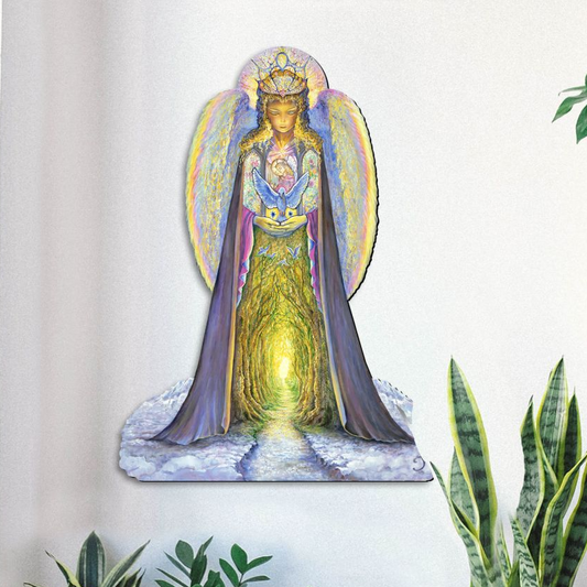 The Angel and The Blue Cat Oversized Decor by Josephine Wall - Christmas Decor - 845623H-JW