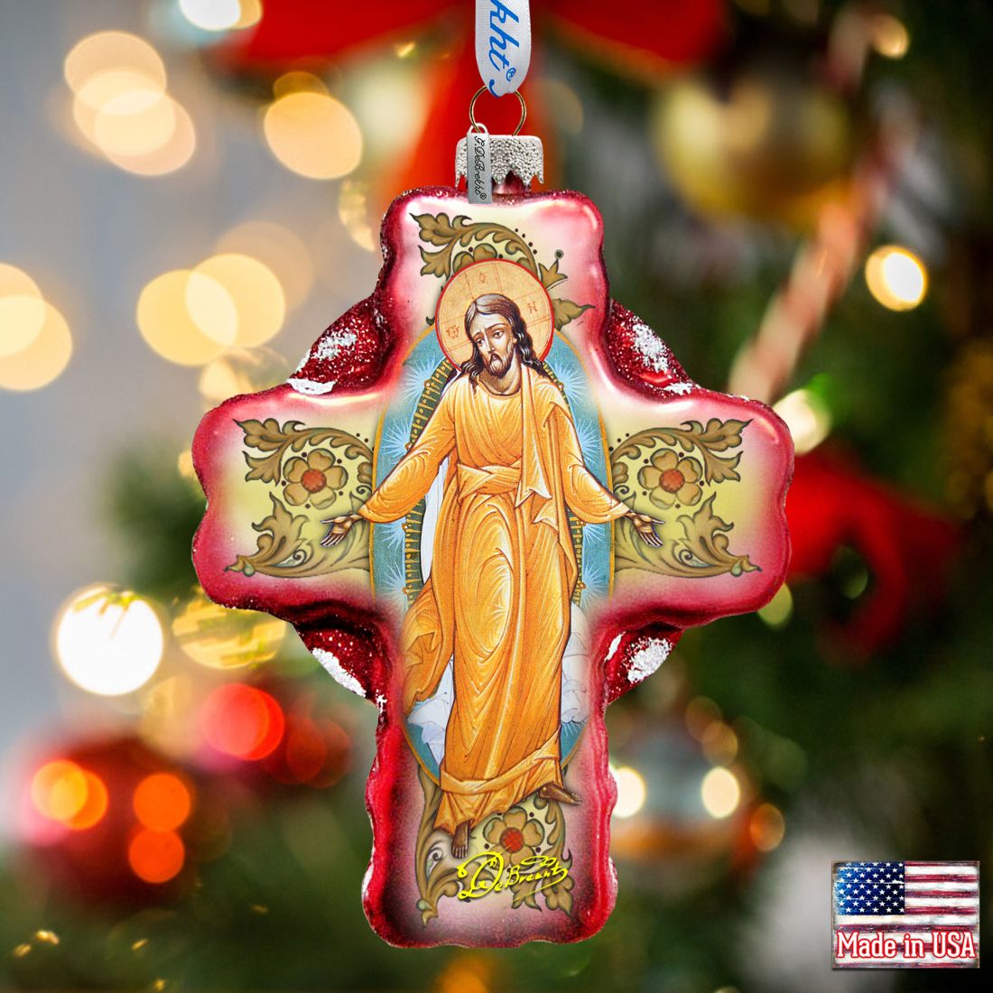 Chrysostom Glass Ornament by G. DeBrekht - Nativity Holiday Decor - 758-007