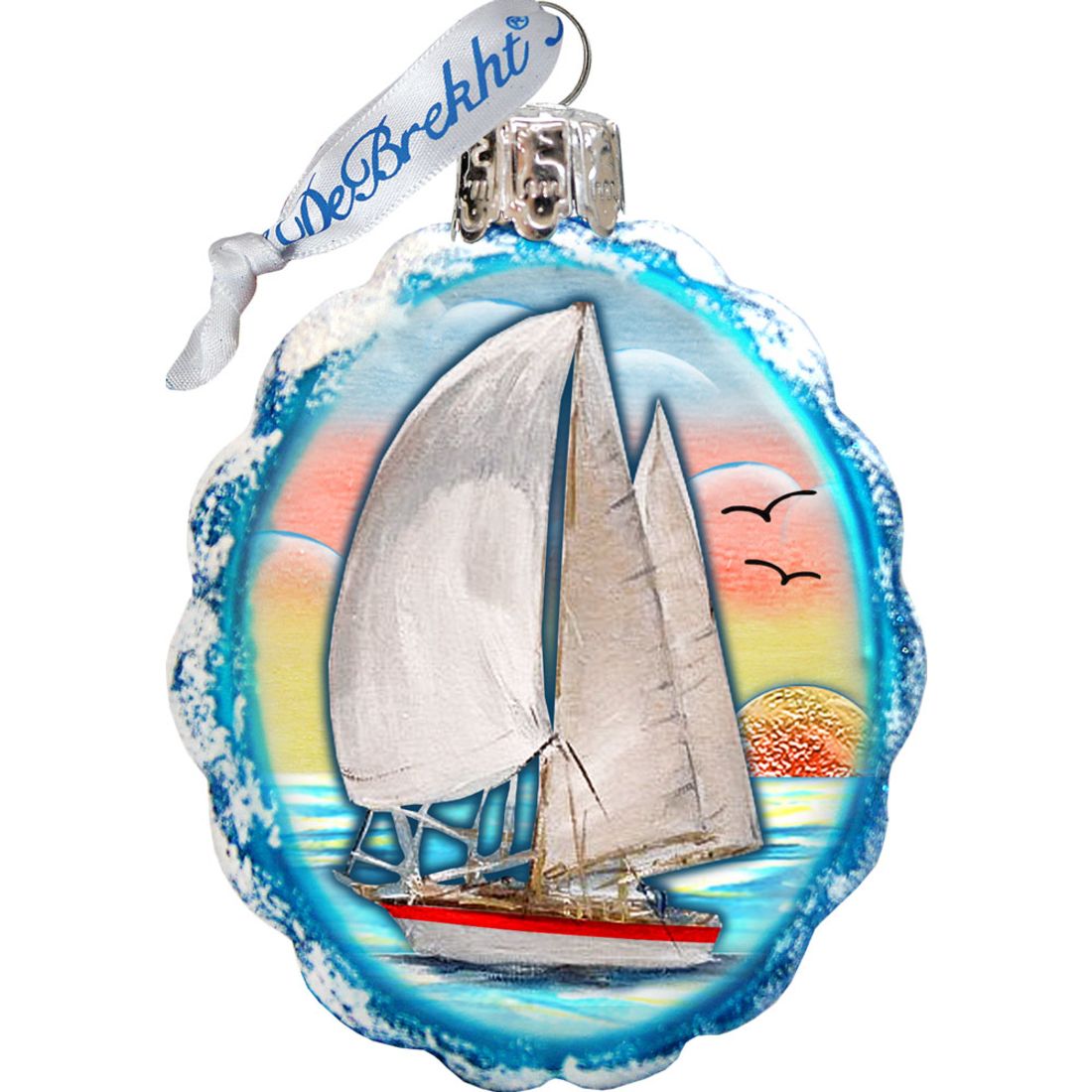 Nautical Mercury Glass Ornaments Set of 3 by G. DeBrekht - Coastal Holiday Decor - 770131S3