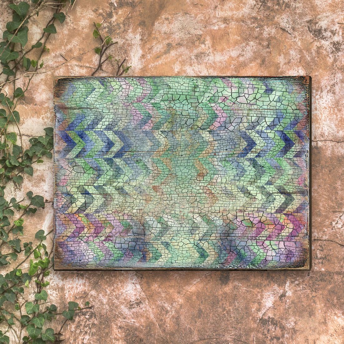 Graphic Rustic Wooden Wall Art by G. DeBrekht - Floral Ornamental Decor - 95002B