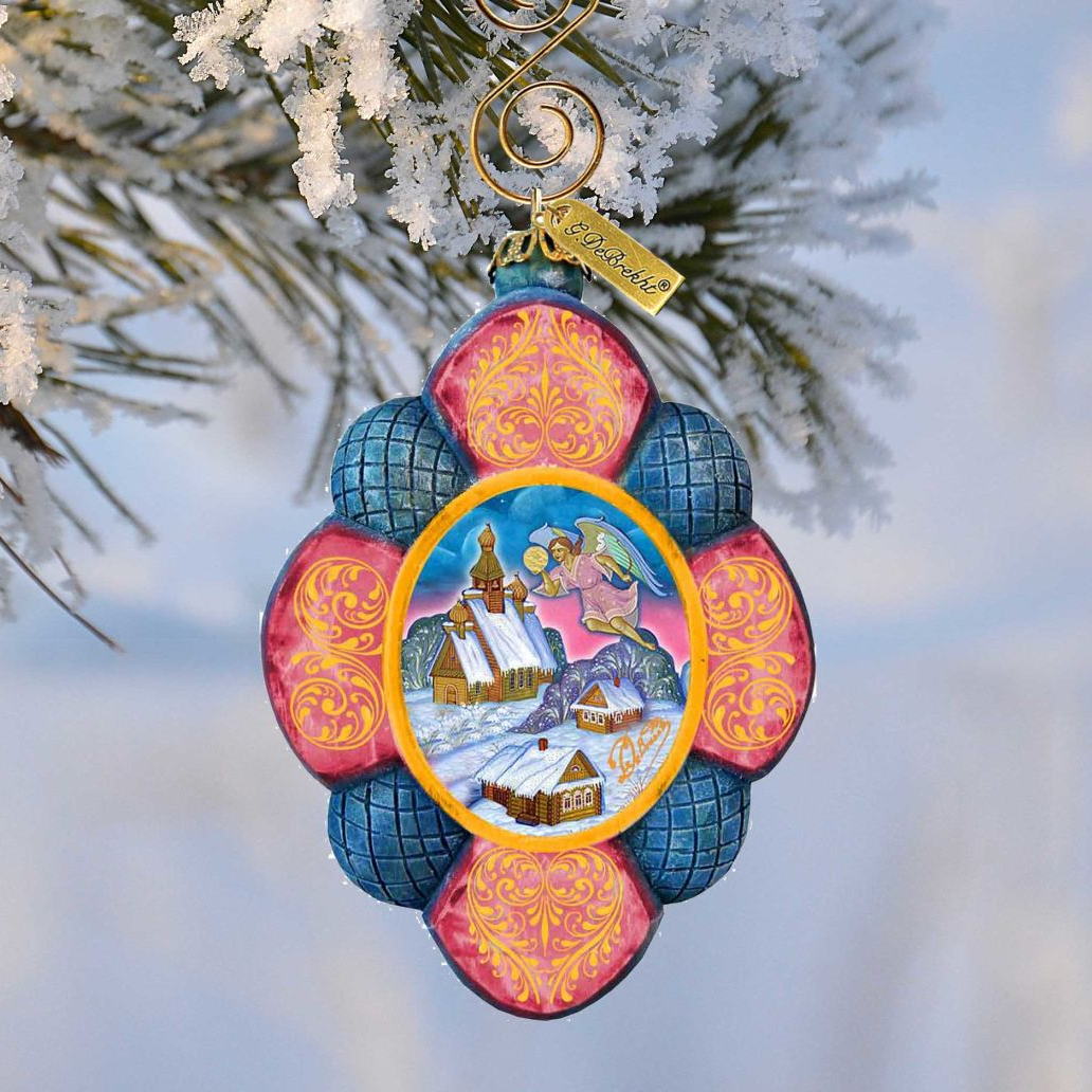 Angel Village Sculpted Hand-Painted Christmas Ornament by G. DeBrekht - Nativity Holiday Decor - 610841