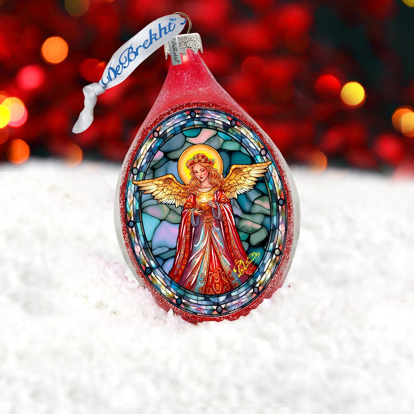 Angel of Hope Drop Glass Ornament by G. Debrekht - Nativity Holiday Decor - 757-053
