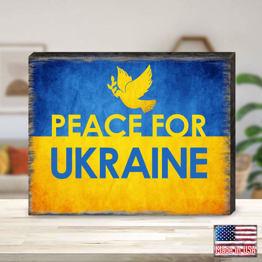 Piece for Ukraine Wooden Wall Art - International Decor - 95122B