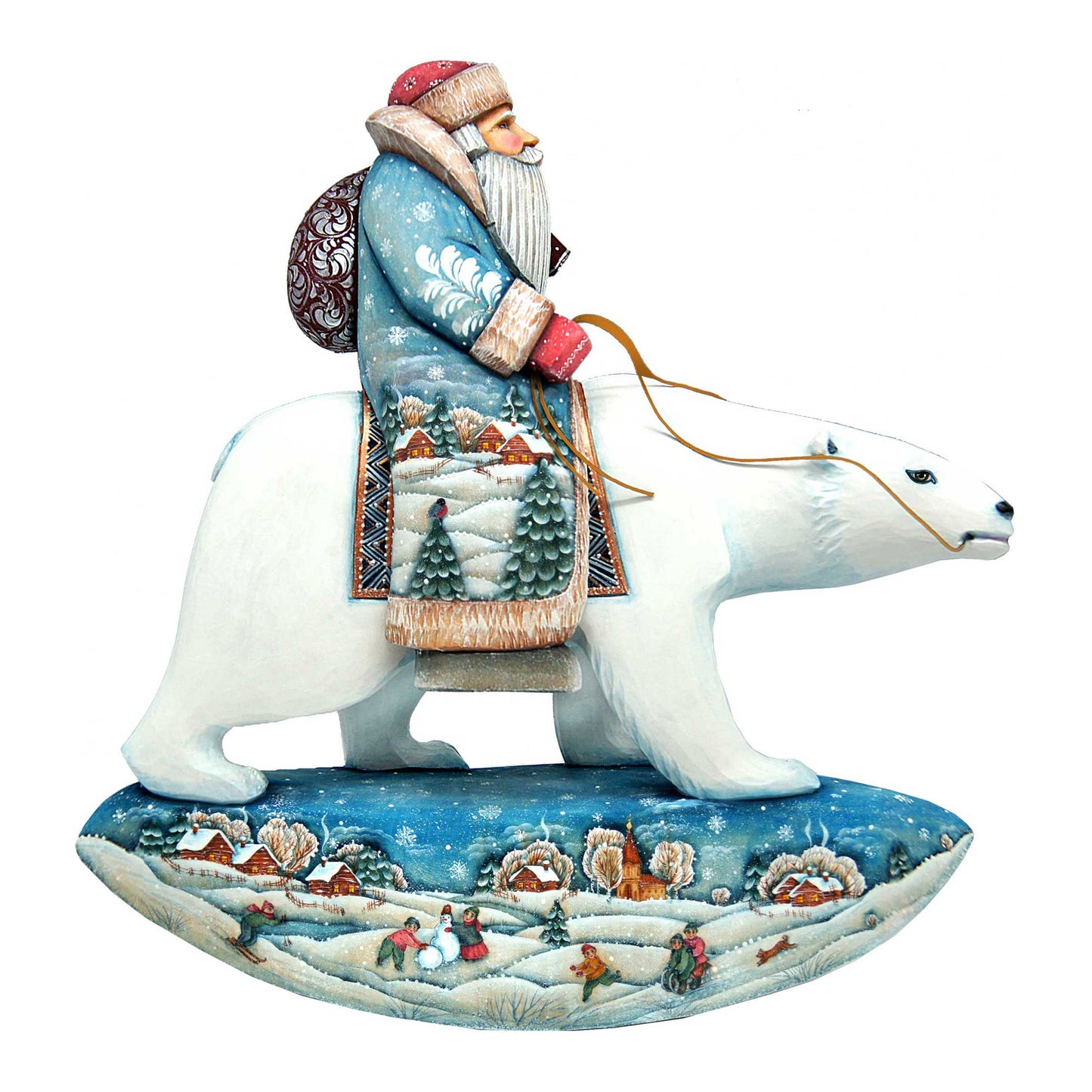 Santa On Polar Bear Christmas Door Decor by G. DeBrekht - Christmas Santa Snowman Decor - 8116382H