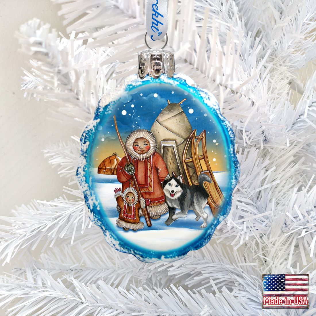 Eskimo Mercury Glass Ornament by G. DeBrekht - Wildlife Holiday Decor - 771051