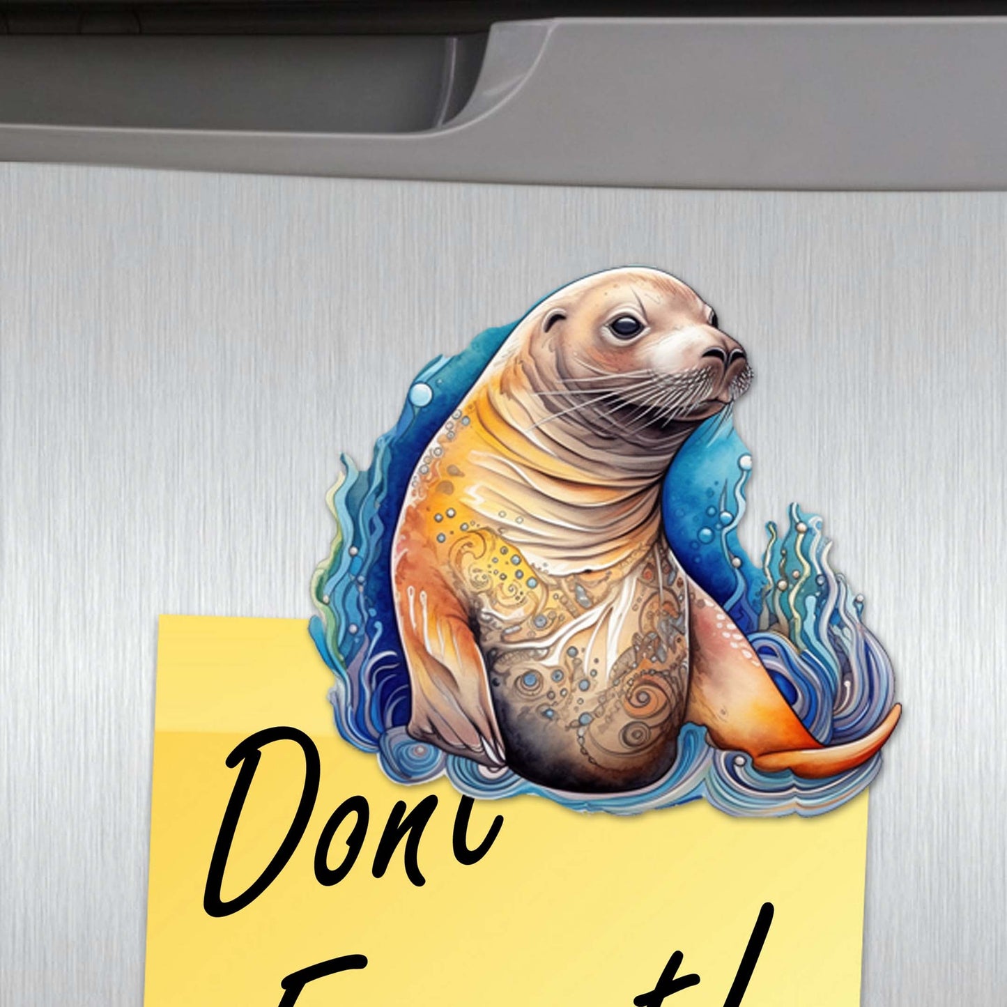 Sea Lions Decorative Wooden Magnets Set of 6 by G. Debrekht - Wildlife Coastal Decor - 8090127G-S6